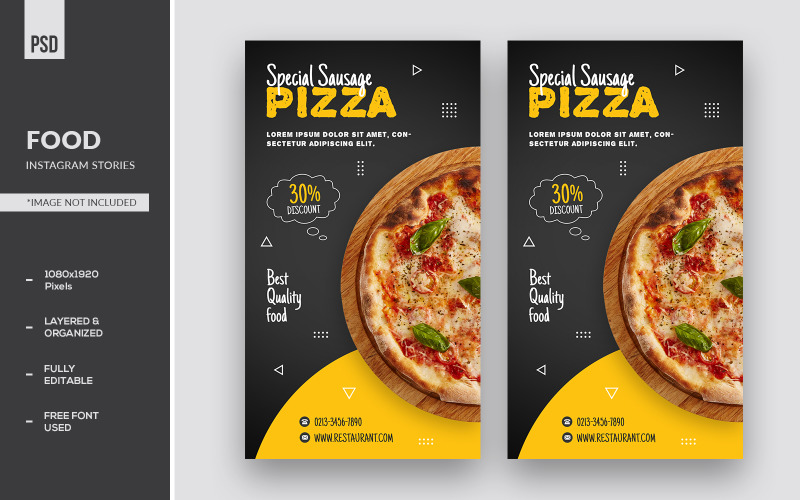 Kiełbasa Pizza Jedzenie Instagram Stories