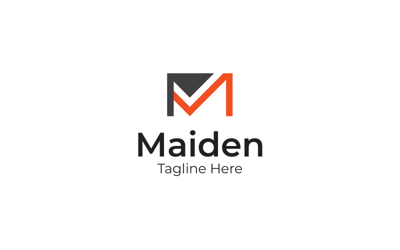 Modello di progettazione del logo della lettera M da nubile