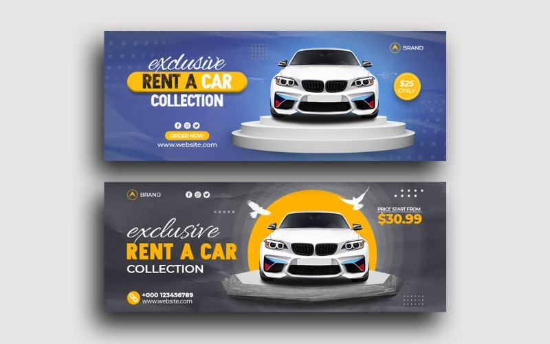 Modelo de capa do Rent A Car no Facebook