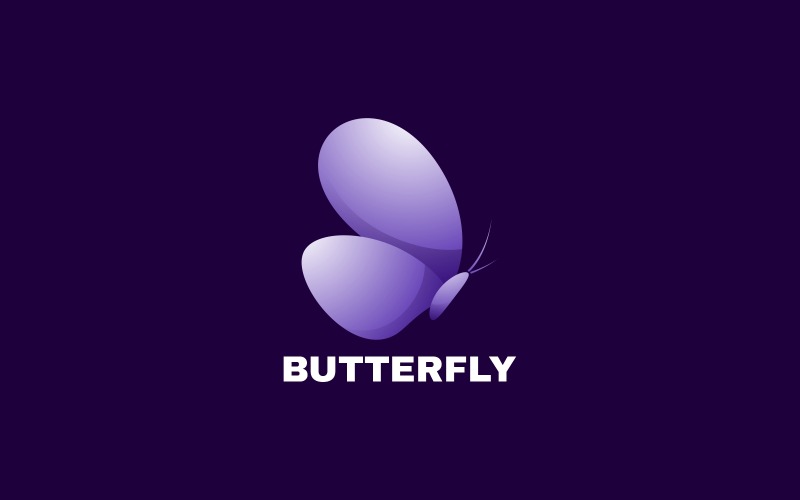 Szablon Logo Gradient Wektor Motyl
