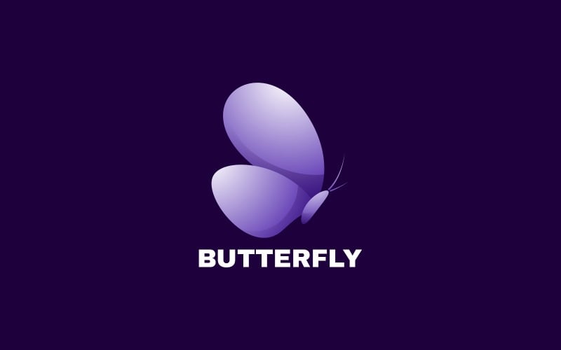 Vector Butterfly Gradient Logo Template - TemplateMonster