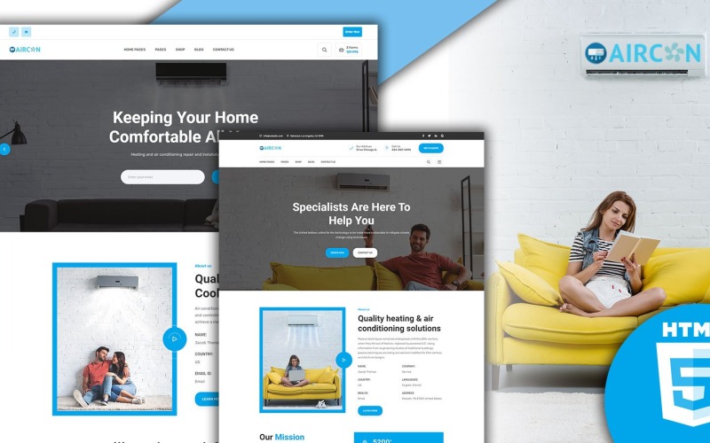 Aircon - Air Conditioning Services HTML Template