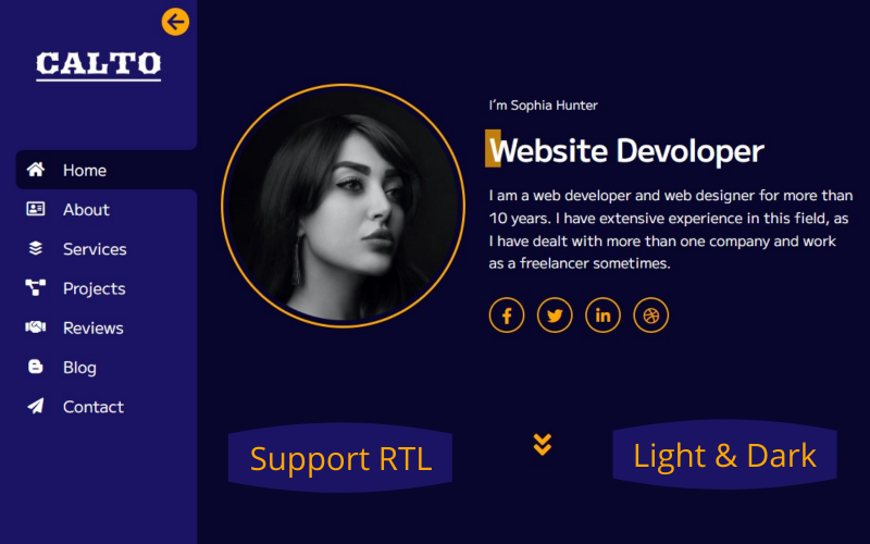 Calto - HTML-шаблон личного портфолио