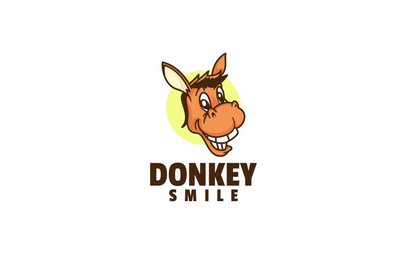 Esel-Lächeln-einfaches Maskottchen-Logo