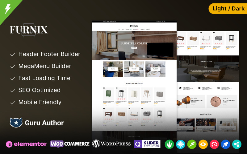 Furnix - 家具店和家居装饰室内多用途 WooCommerce 主题