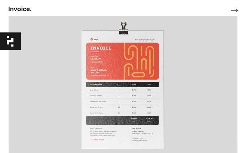 Invoice Template - Abstract Geometric - TemplateMonster