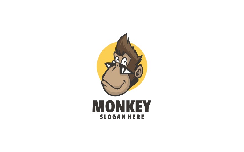 Szablon Logo Małpa Prosta Maskotka