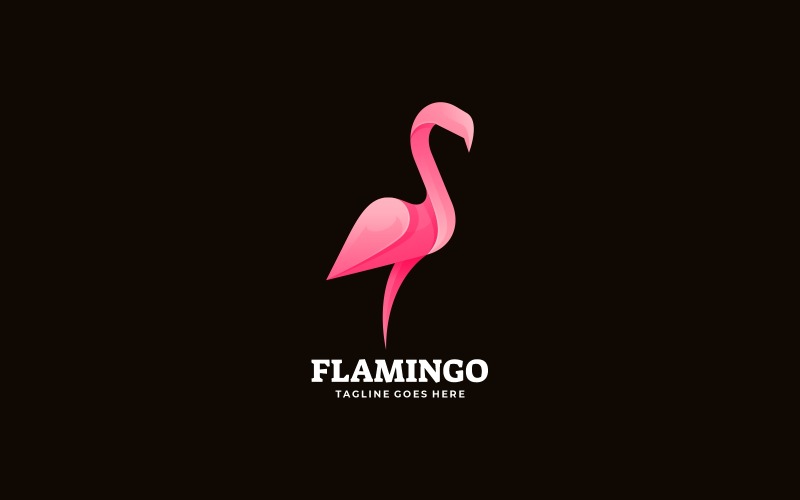 Wektor Logo Flamingo Gradient Style
