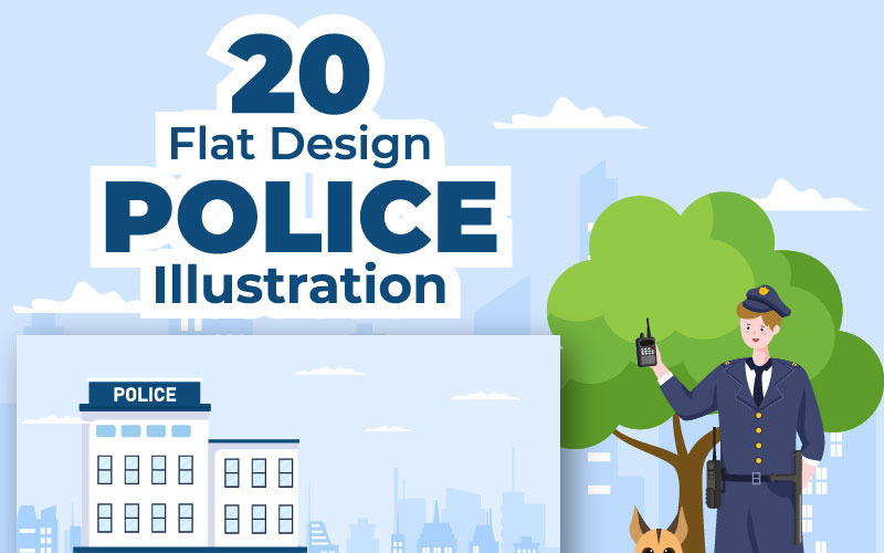 20 Illustratie van het gebouw van het politiebureau