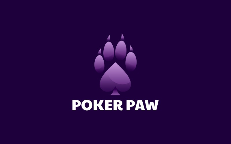 Poker Paw Logo Stil mit Farbverlauf