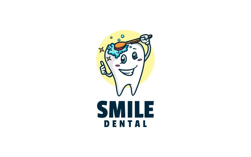 Smile dental mirror logo icon Royalty Free Vector Image