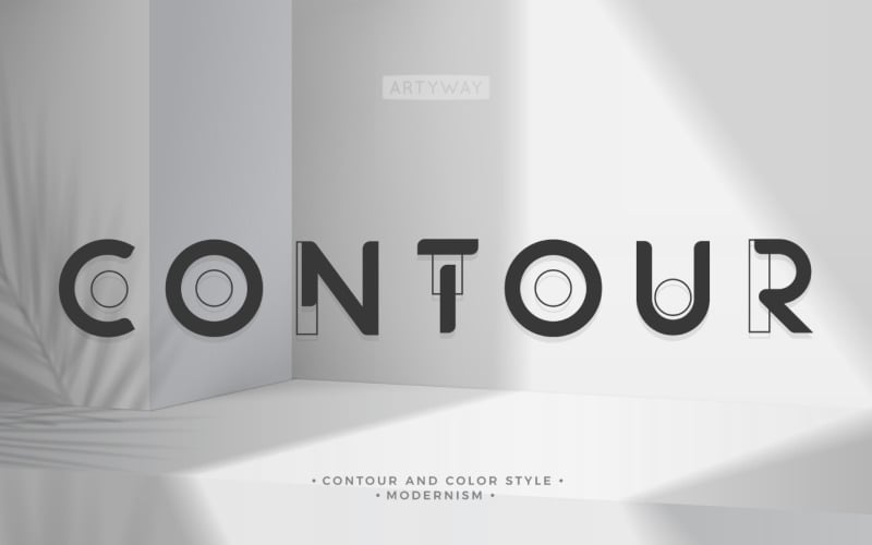 Заголовок и шрифт логотипа Contour Architecture