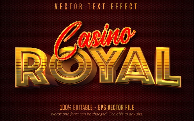 Casino Royal - Editable Text Effect, Metallic Gold Text Style, Graphics 