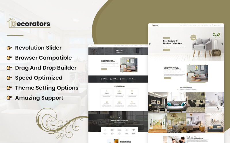 Decoratori - Tema WordPress di WooCommerce per decorazioni per la casa e mobili