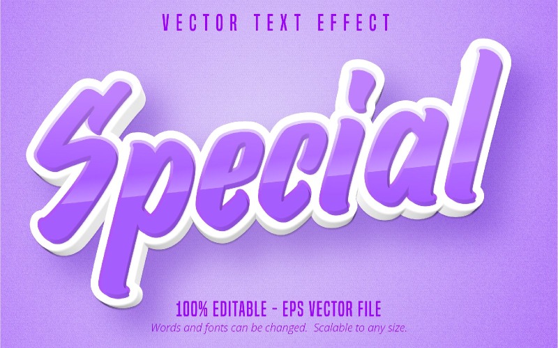 Especial - efeito de texto editável, estilo de texto de desenho animado, ilustração gráfica