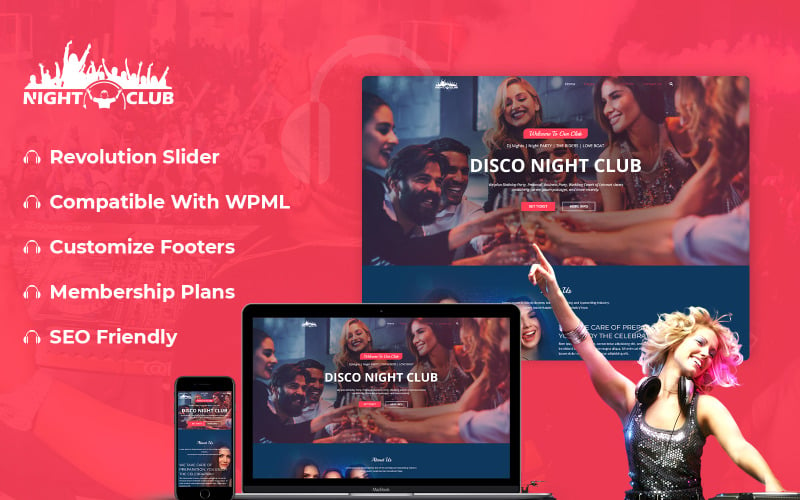 Nachtclub - Party-WordPress-Thema mit AI-Inhaltsgenerator