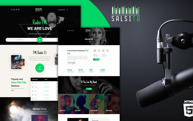 Salsito Radio FM HTML Bootstrap HTML5 webhelysablon