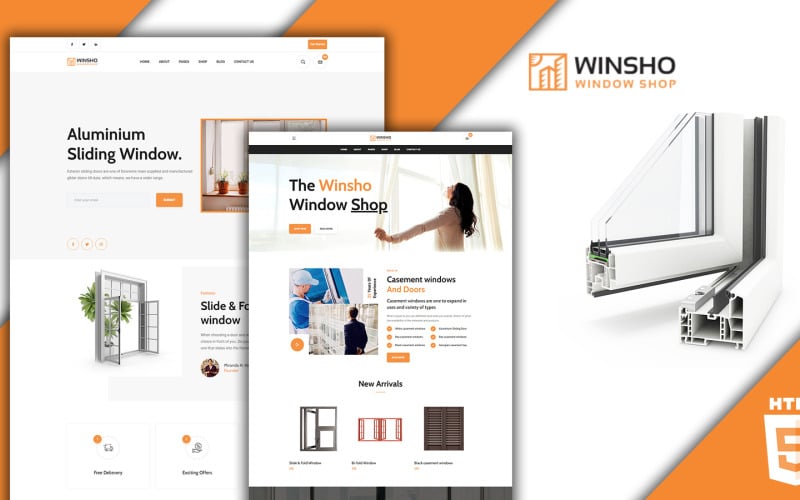 Winsho - HTML5-sjabloon voor vensterwinkel