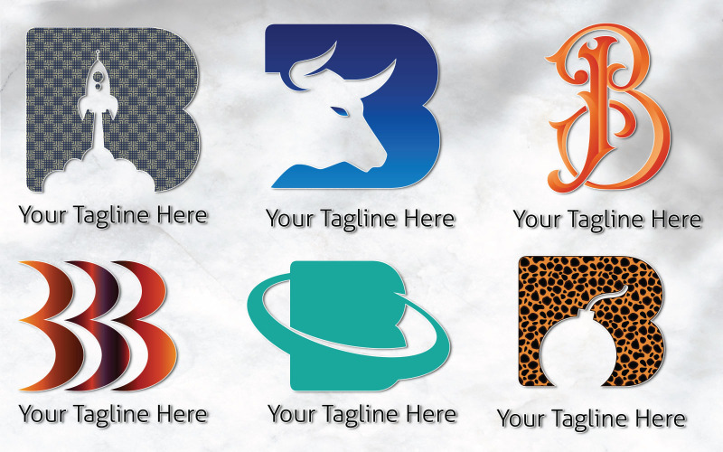 B Letter Bundle de 6 modèles de logos professionnels