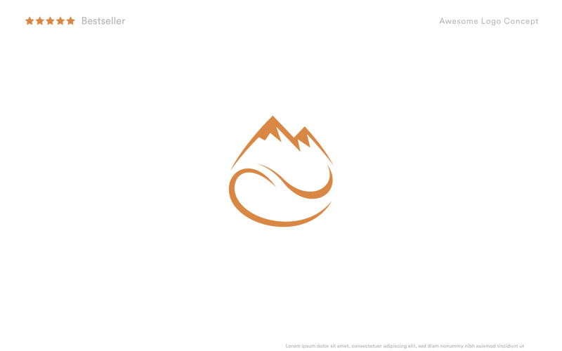 Elegante Mountain Coffee Logo Vorlage