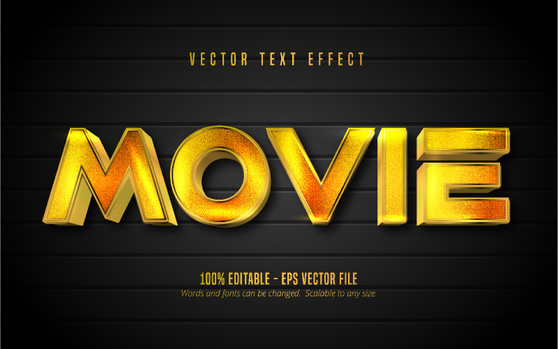 Film - bewerkbaar teksteffect, cartoontekststijl, grafische illustratie