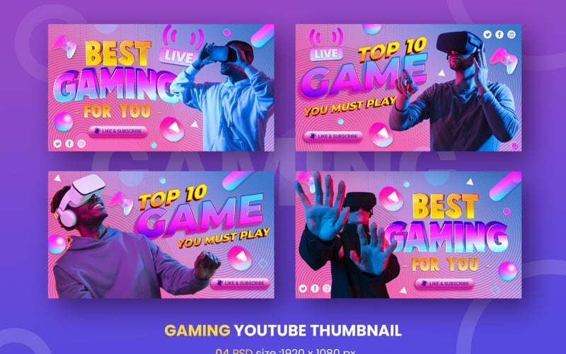 Game Youtube Thumbnail Template Social Media