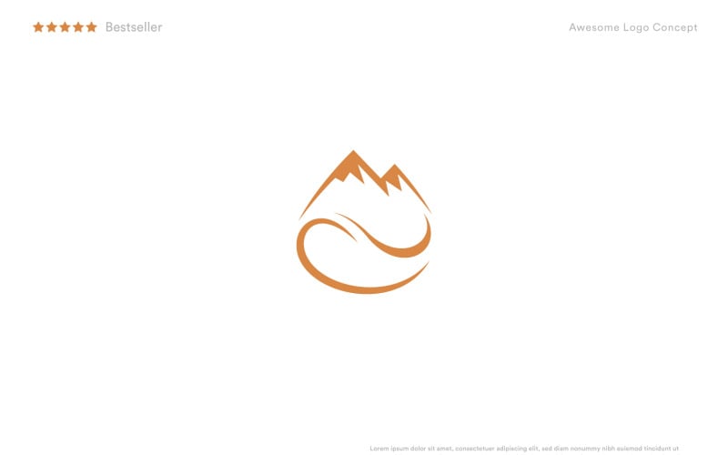Modèle de logo de café de montagne élégant