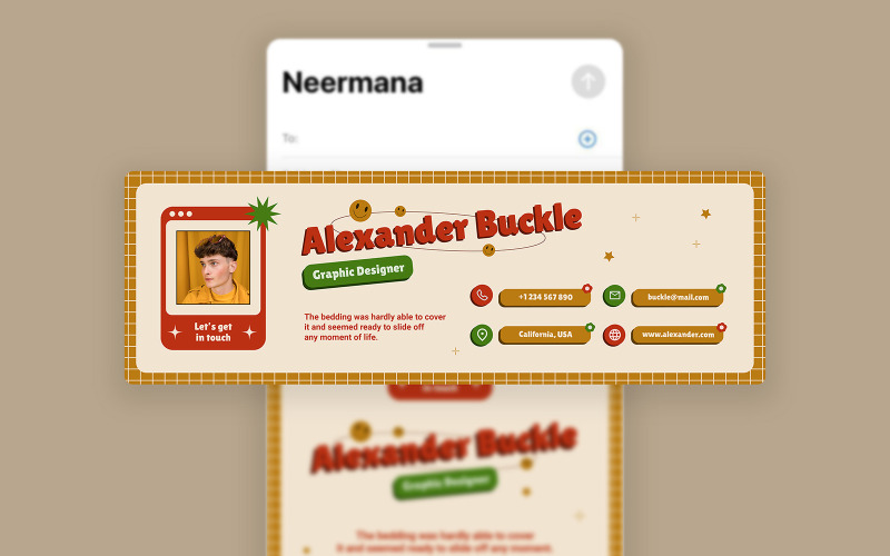 Modelo de Assinatura de Email - Tema Retro