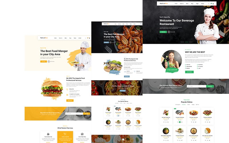 ResturaPlus-食品和餐厅 PSD 模板