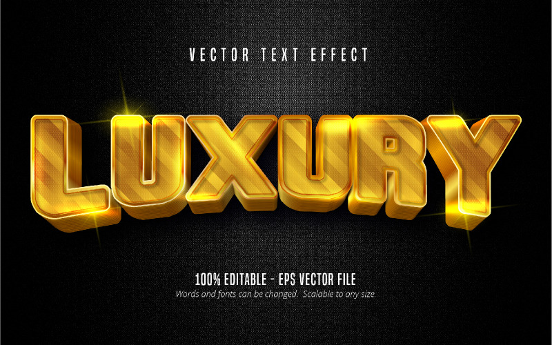 Luxury - Editable Text Effect, Metallic Gold Text Style, Graphics Illustration