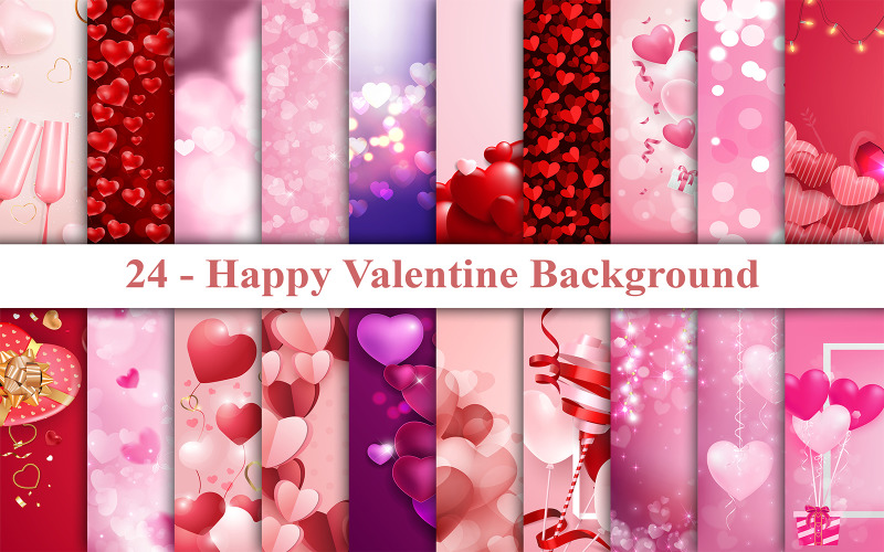 Valentine Background Bundle, Happy Valentines Day Background