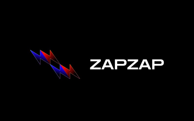 Z Harfi Mavi Kırmızı Şimşek Logosu