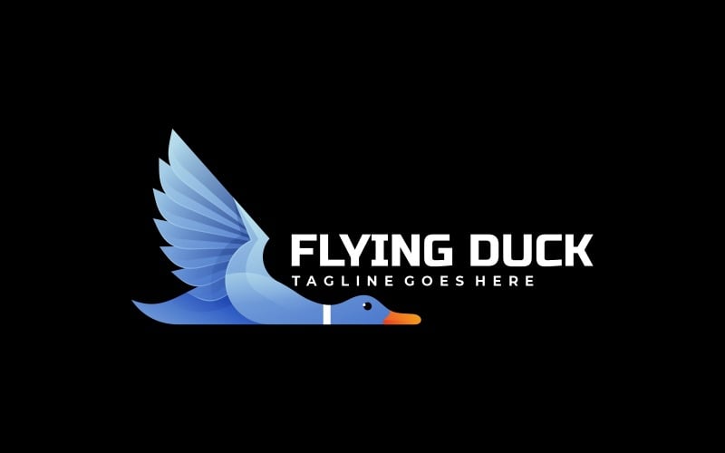 Flying Duck Gradient Logo Template #221389 - TemplateMonster