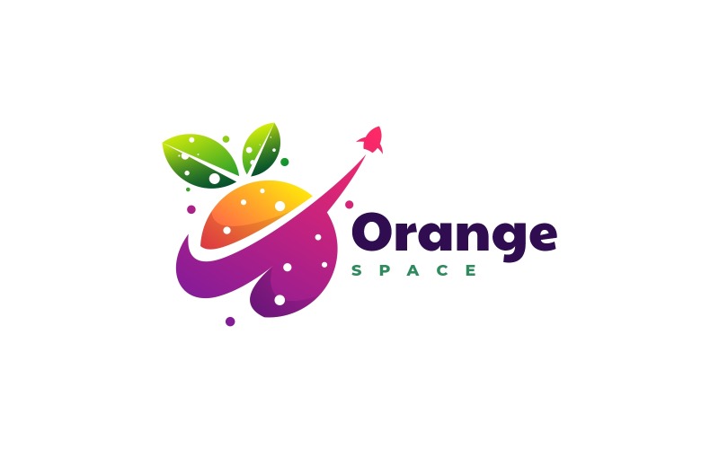 Logo degradado de planeta naranja