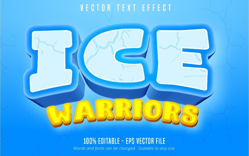 Ice Warriors - edytowalny efekt tekstowy, styl tekstu kreskówek i gier mobilnych, ilustracja graficzna