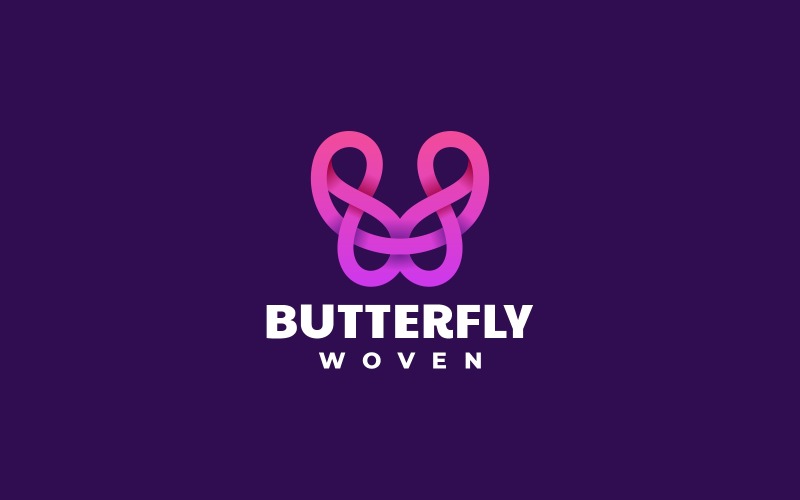 Logo de dégradé de dessin au trait papillon