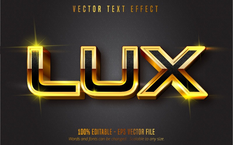 Lux - Effet de texte modifiable, Style de texte doré brillant, Illustration graphique