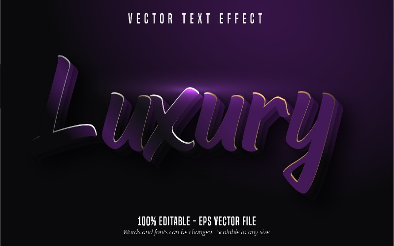 Luxury - Editable Text Effect, Minimalistic And Purple Color Text Style, Graphics Illustration