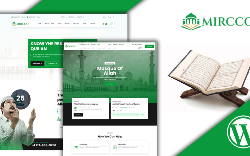 Mircco İslam Merkezi ve Camii WordPress Teması