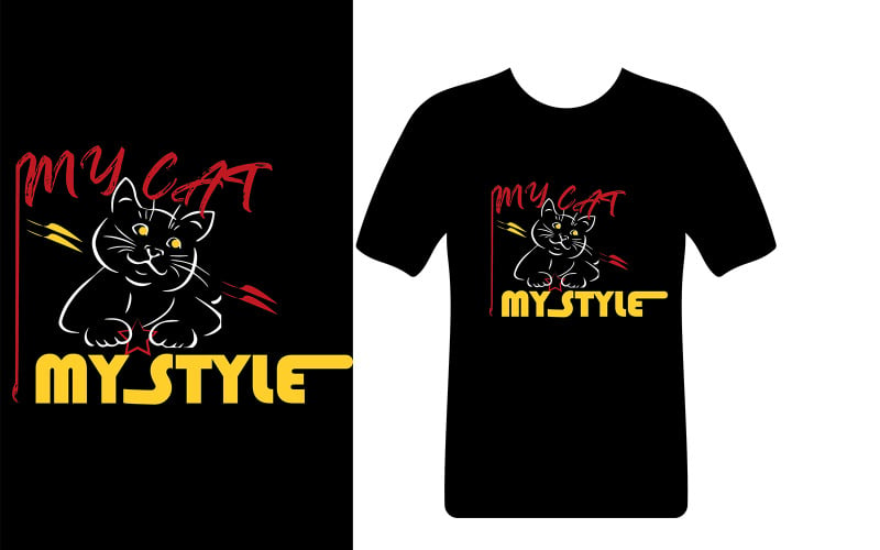 Cat T-shirt Template design