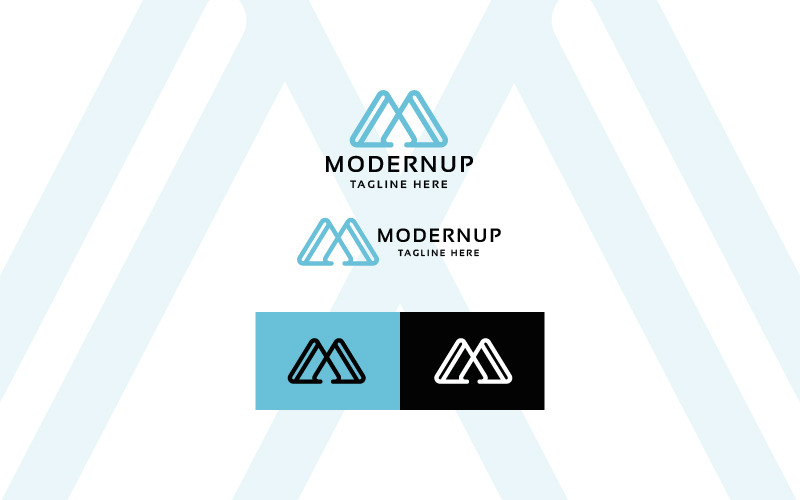 Modernup M Harfi Profesyonel Logo