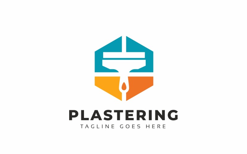 Plastering Construction Logo Template