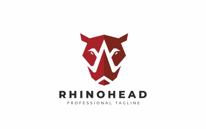 Rhino Head Animals logó sablon