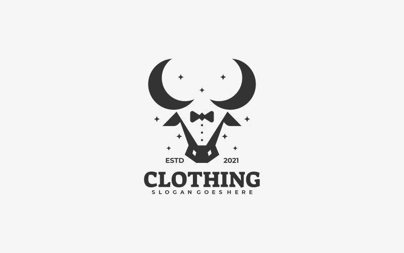 Ropa con logotipo de silueta de toro - TemplateMonster