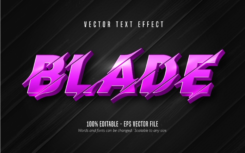 Blade - редактируемый текстовый эффект, стиль текста с рисунком и вырезом, графическая иллюстрация