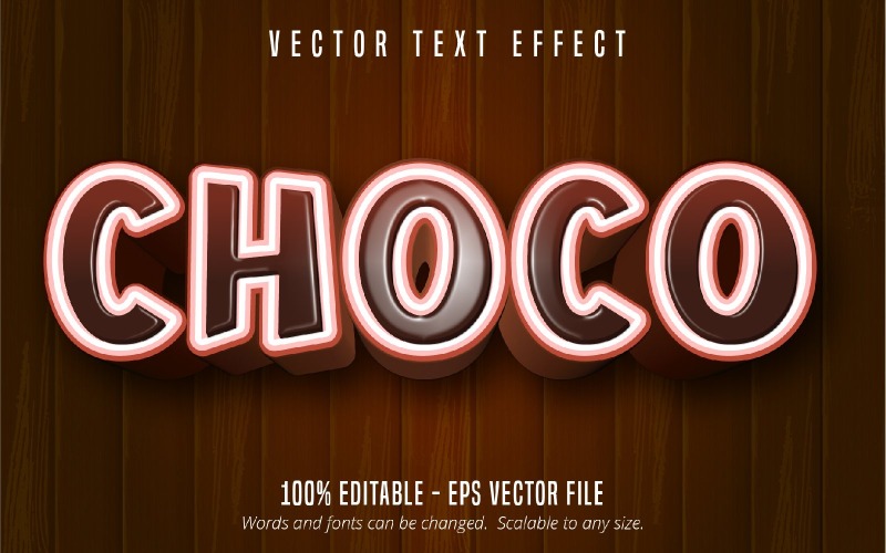 Choco - Editierbarer Texteffekt, Cartoon- und Comic-Textstil, grafische Illustration