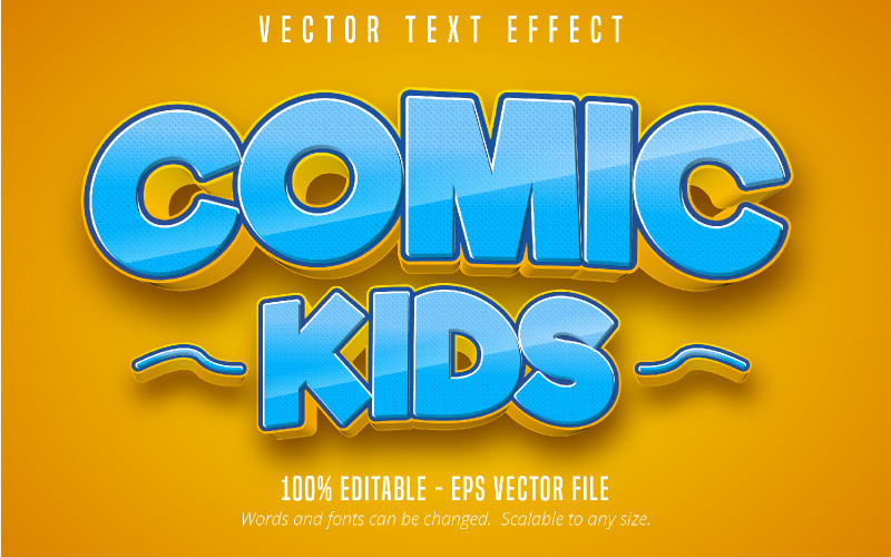 Comic Kids - redigerbar texteffekt, tecknad och komisk textstil, grafikillustration