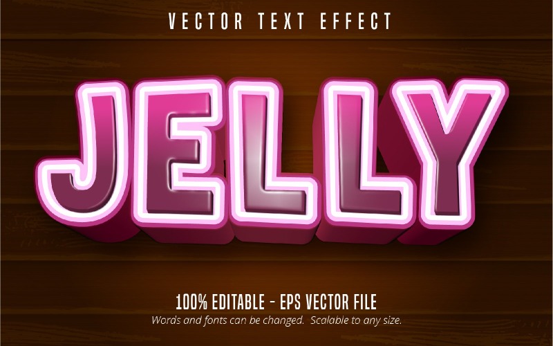 Jelly - Efecto de texto editable, dibujos animados y estilo de texto cómico, ilustración gráfica