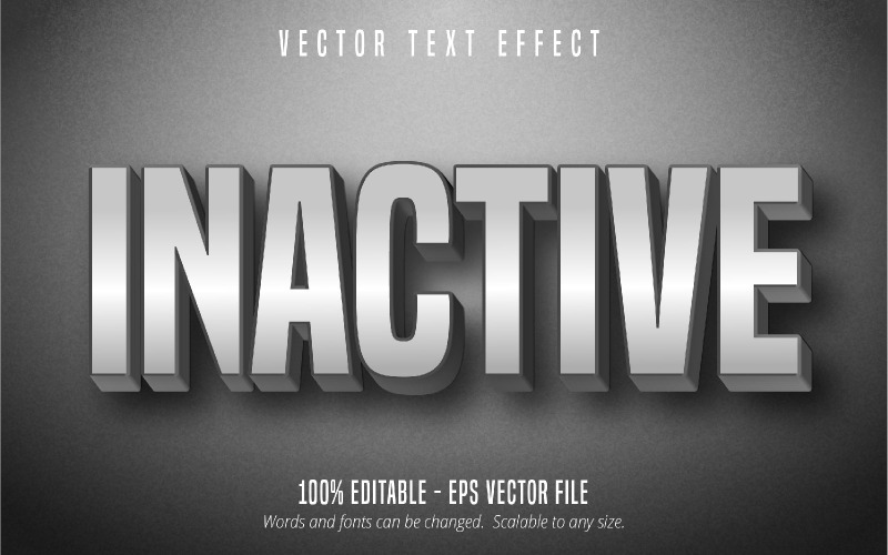 Неактивний – текстовий ефект для редагування, стиль тексту коміксів та мультфільмів, графічна ілюстрація
