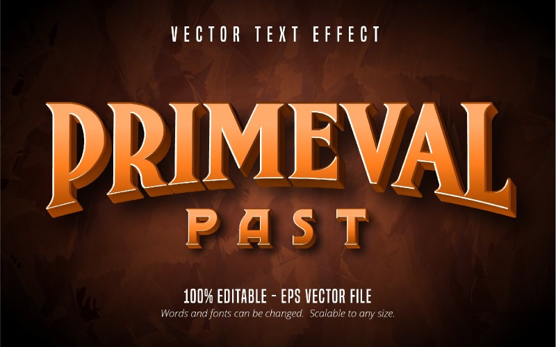 Primeval Past - bewerkbaar teksteffect, komische en cartoontekststijl, grafische illustratie